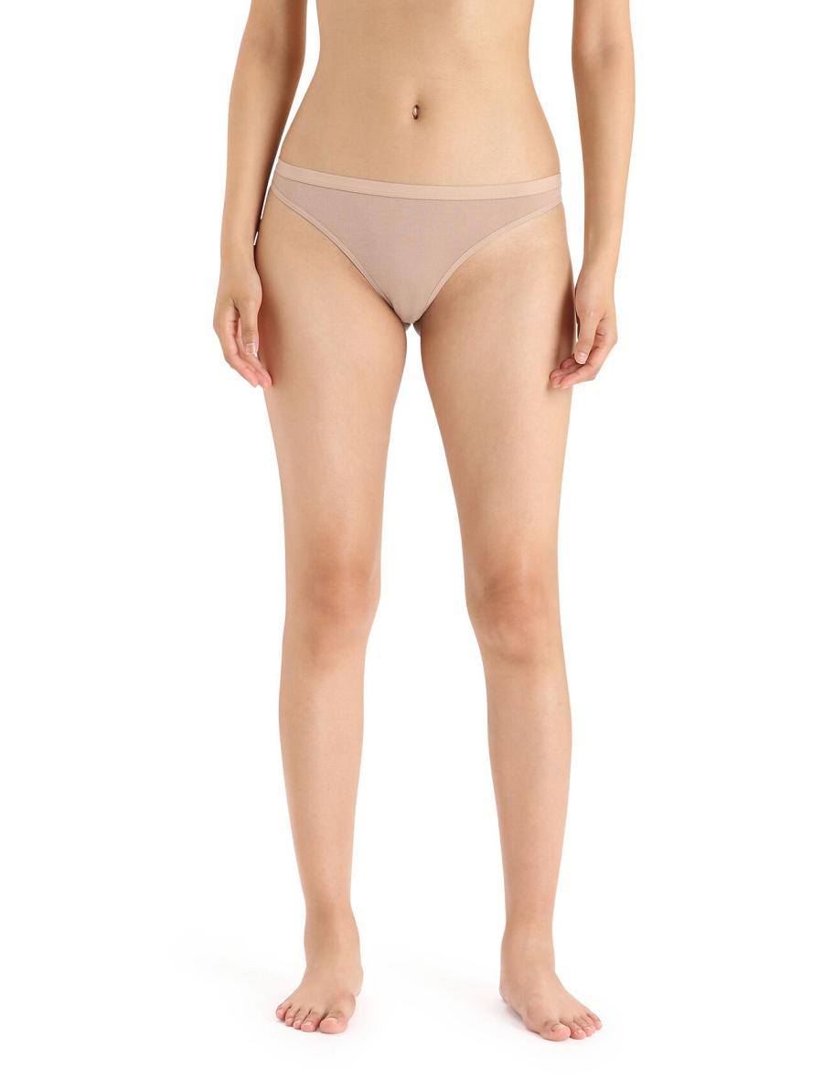 Women\'s Icebreaker Merino Siren Thong Underwear Praline | CA 1244ZUTG